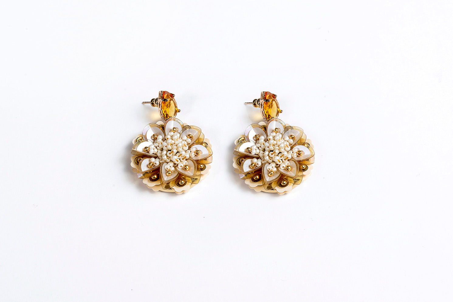 Single Flower Gem Earring