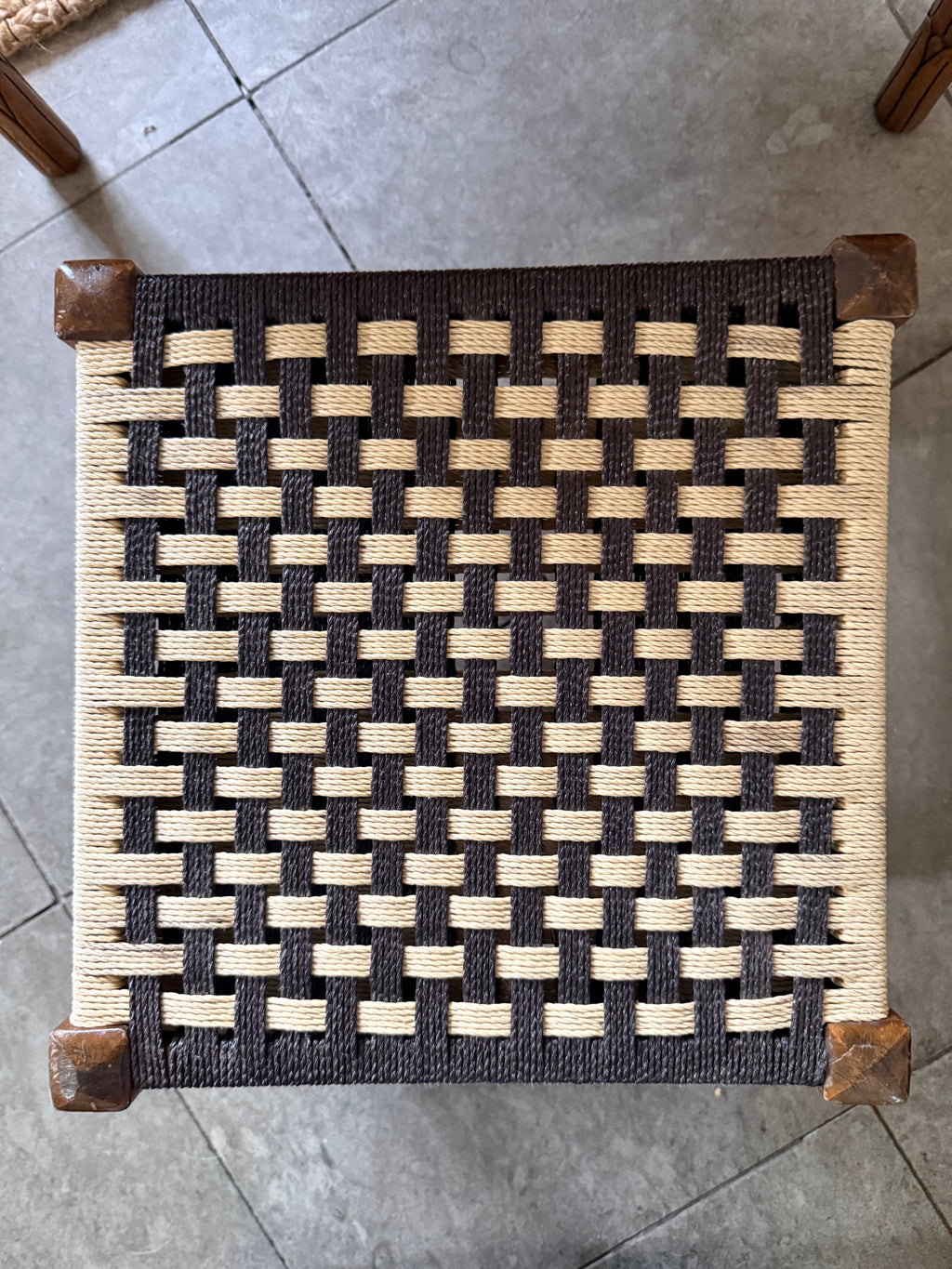 Midcentury Woven Stool 2