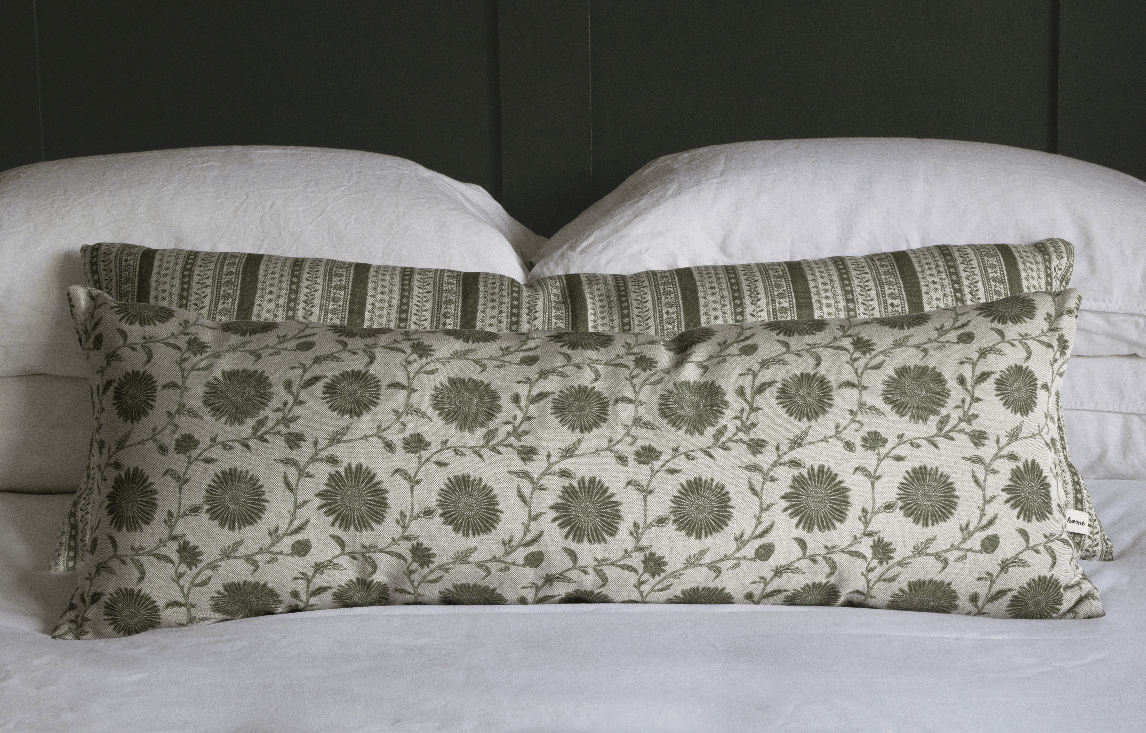 LUMBAR CUSHION ~ MOONPENNY/DAISY CHAIN MOSS