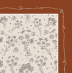 Burnt Orange Cow Parsley Scarf (Large) - 100% Silk