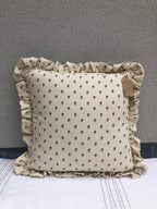 Handmade ruffle cushion in vintage Sanderson fabric.