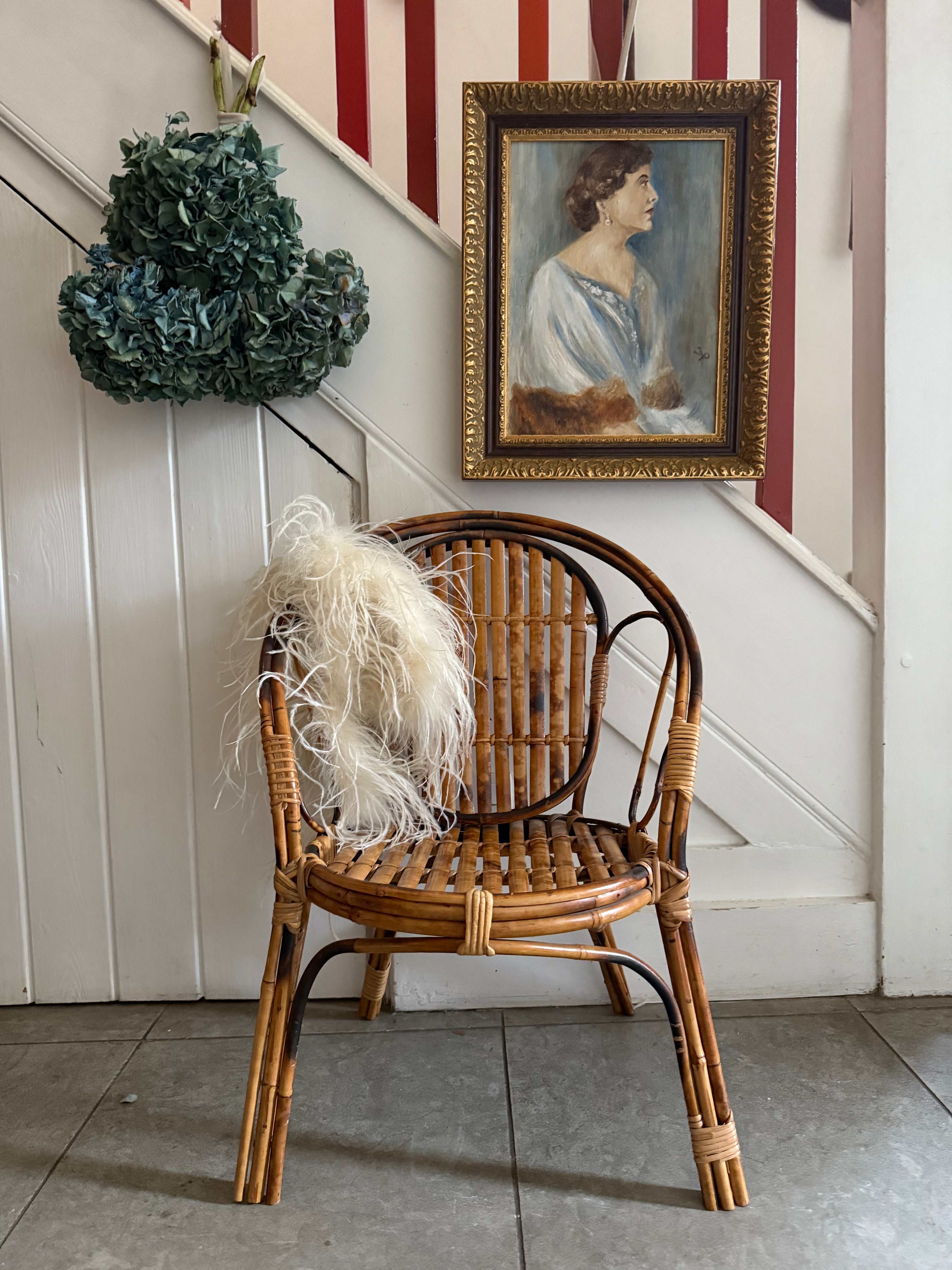 19th Century Little Tiger Bamboo Child or Display Chair
