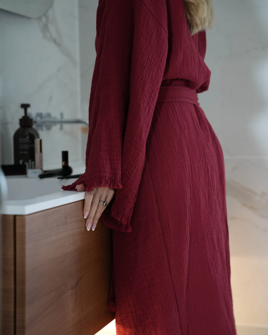 The Merlot Cloud Organic Cotton Robe: Long