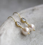 DIAMOND BLACK AND PEARL VERMEIL EARRINGS