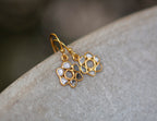 DIAMOND FLOWER GOLD VERMEIL EARRINGS