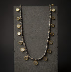 DIAMOND SLICE AND OXIDISED SILVER NECKLACE
