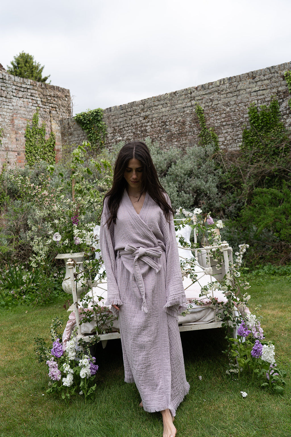 Lilac Cloud Robe | Organic Cotton Bridal Robe