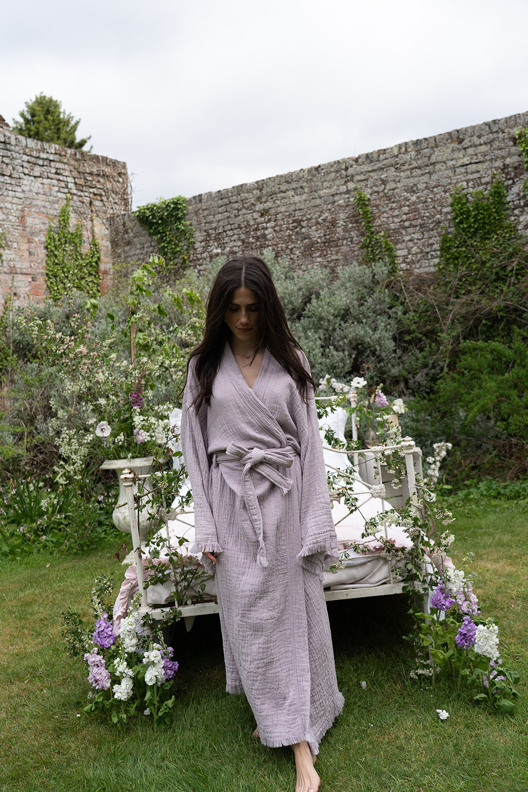 Lilac Cloud Robe | Organic Cotton Bridal Robe