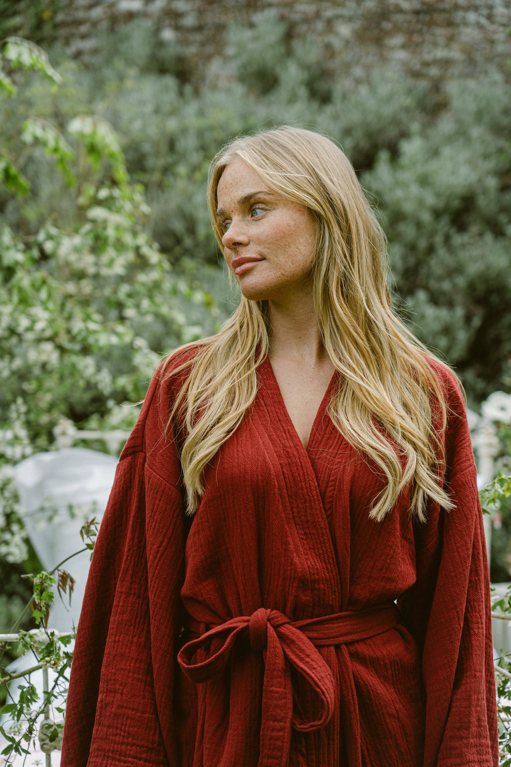 The Merlot Cloud Organic Cotton Robe: Long