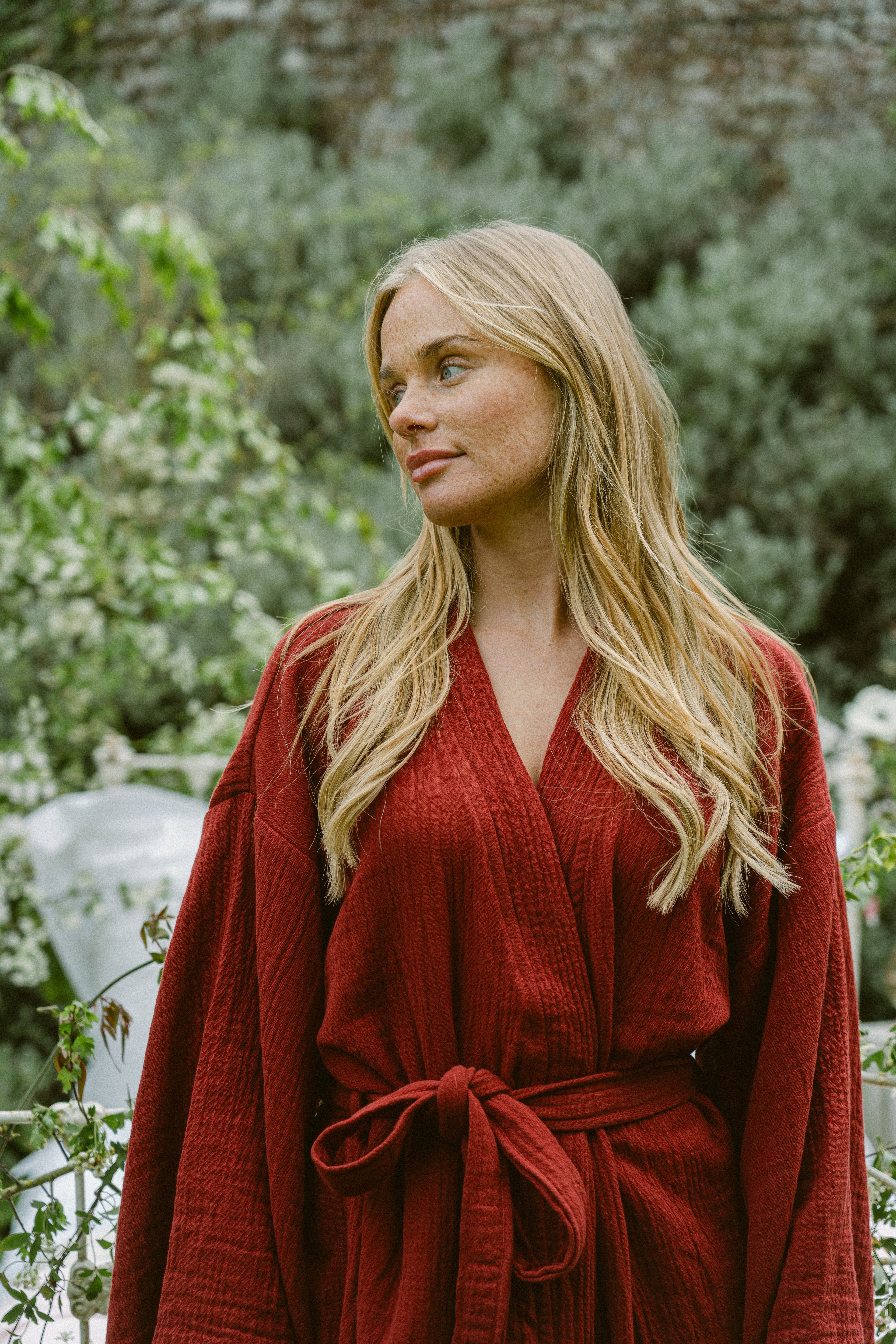 The Merlot Cloud Organic Cotton Robe: Long