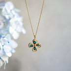 Lucky Clover Pendant with London Blue Topaz