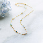 Lola Necklace in Gold with London Blue Topaz, Sky Blue Topaz and  Moonstone