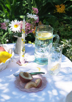 Cosmos & cow parsley recycled glass jug