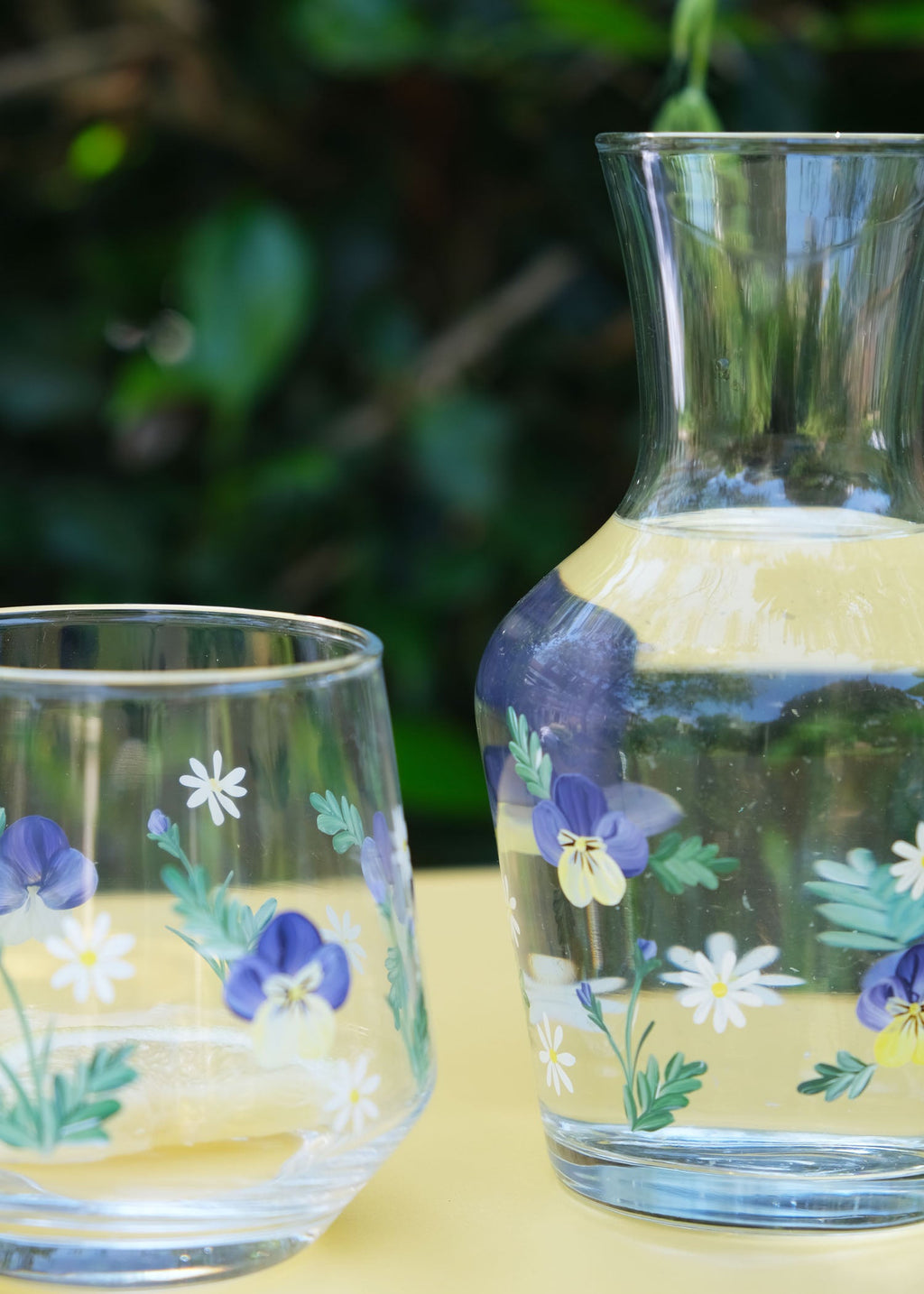 Pansy carafe & glass set