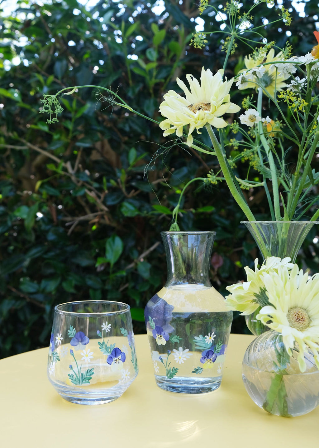 Pansy carafe & glass set