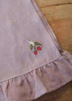 Strawberry linen ruffle tea towel