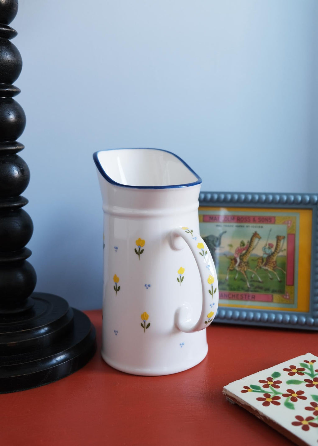 Yellow tulip ceramic jug