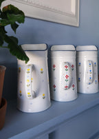 Blue tulip ceramic jug