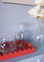 Cornflower & daisy carafe & glass set