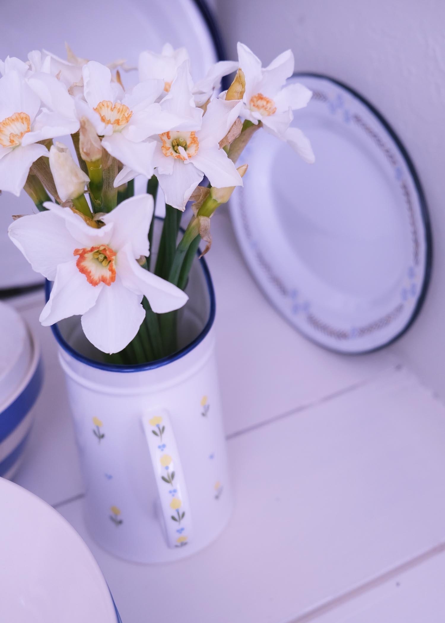 Yellow tulip ceramic jug