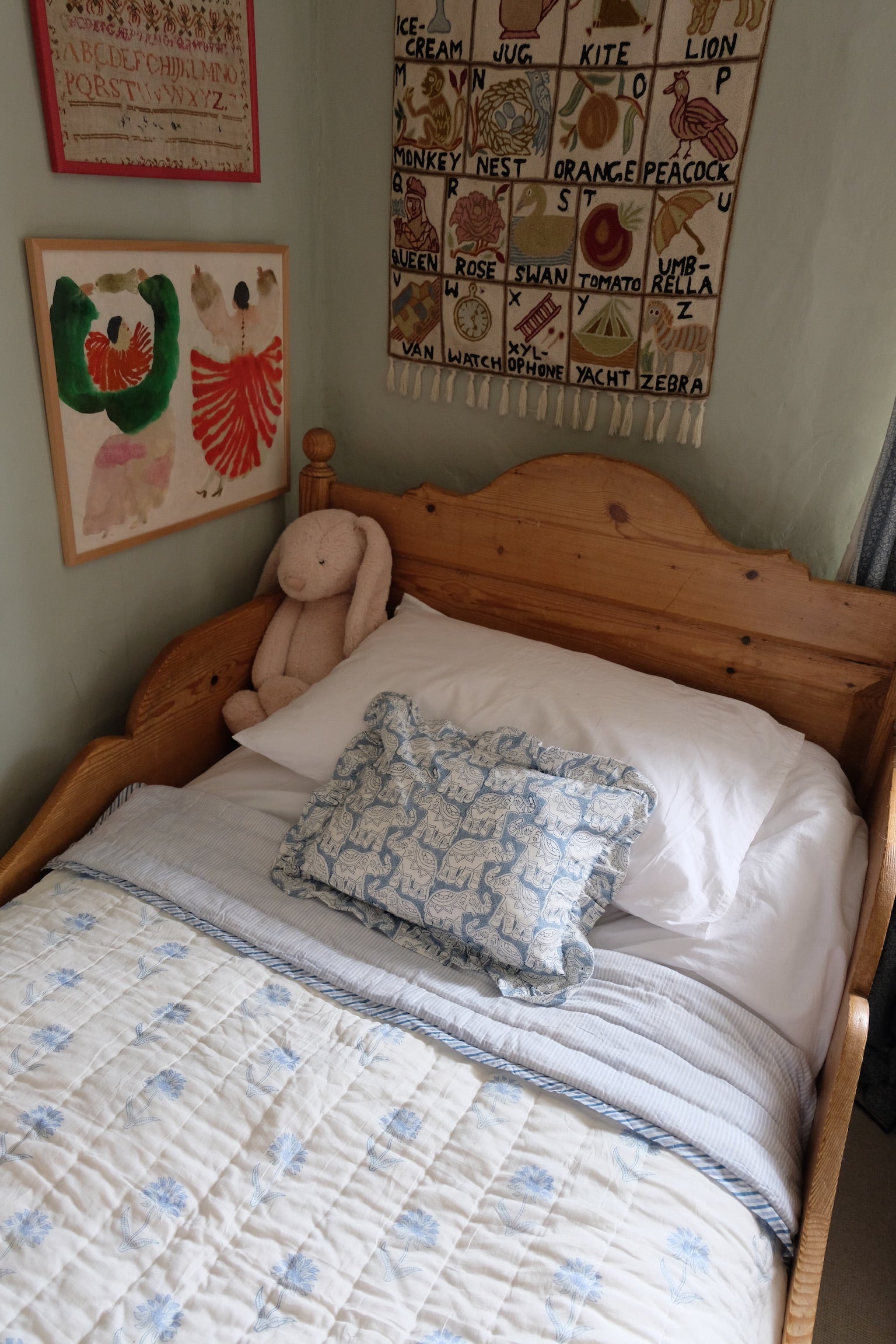 Blue Organic Cotton Toddler Quilt