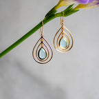 Lolita Earring in Gold with Aqua Chalcedony