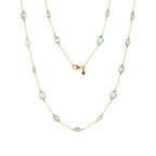 Double Marilyn Necklace in Gold with Sky blue Topaz