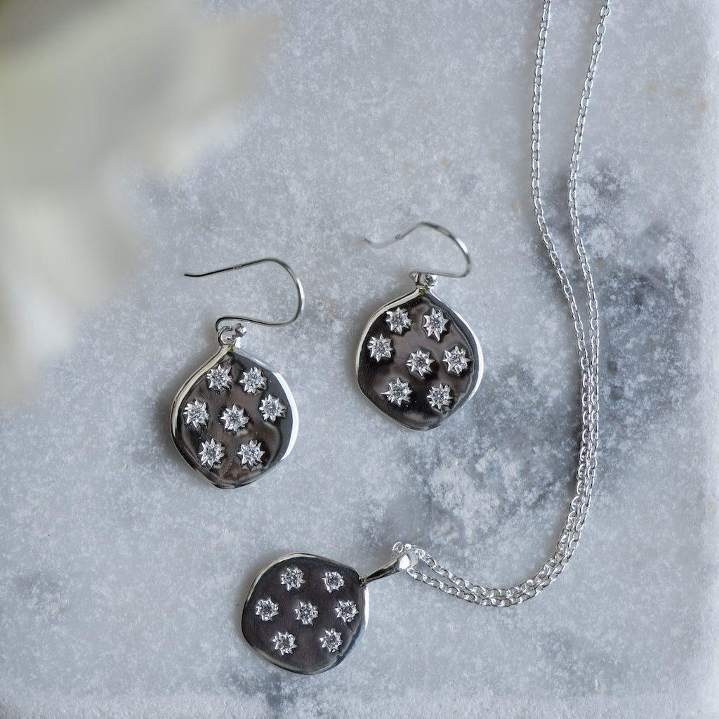 Stargazer Earrings in silver and Zirconia