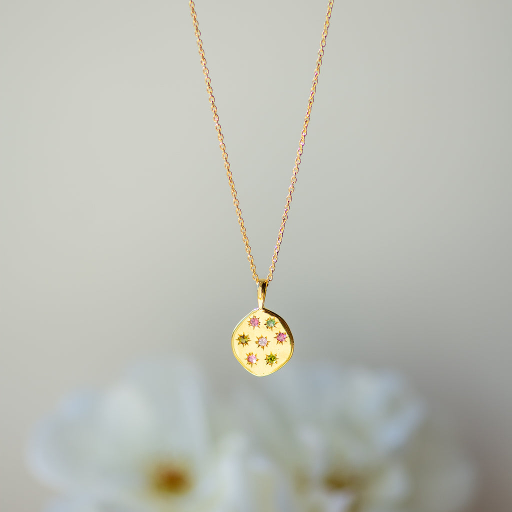Stargazer Pendant in Gold and Tourmaline