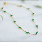 Marilyn Necklace in Gold with Green Onyx