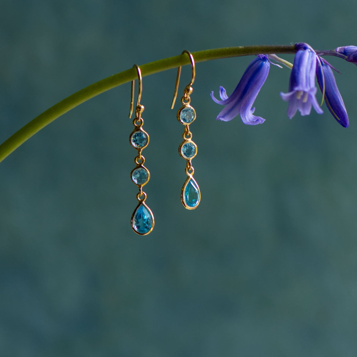 Triple Drop in Swiss blue topaz