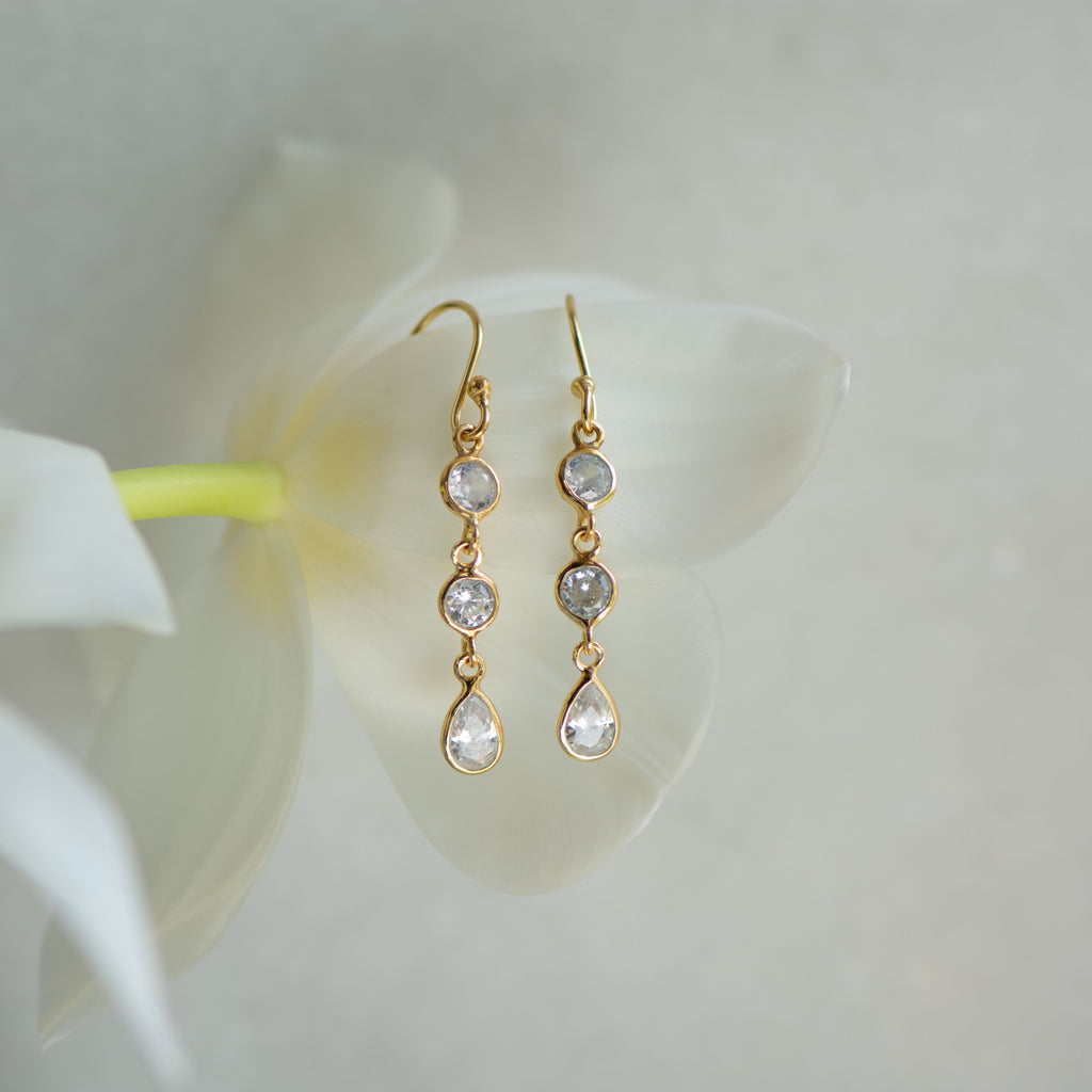 Triple Drop in Gold and Zirconia