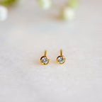 Acer Ear Stud in Gold with Zirconia