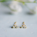 Clover Stud in Gold with Zirconia