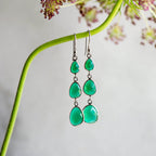 Radiance Drops in Silver and Green Onyx