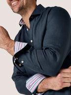 Deep Navy Linen Shirt