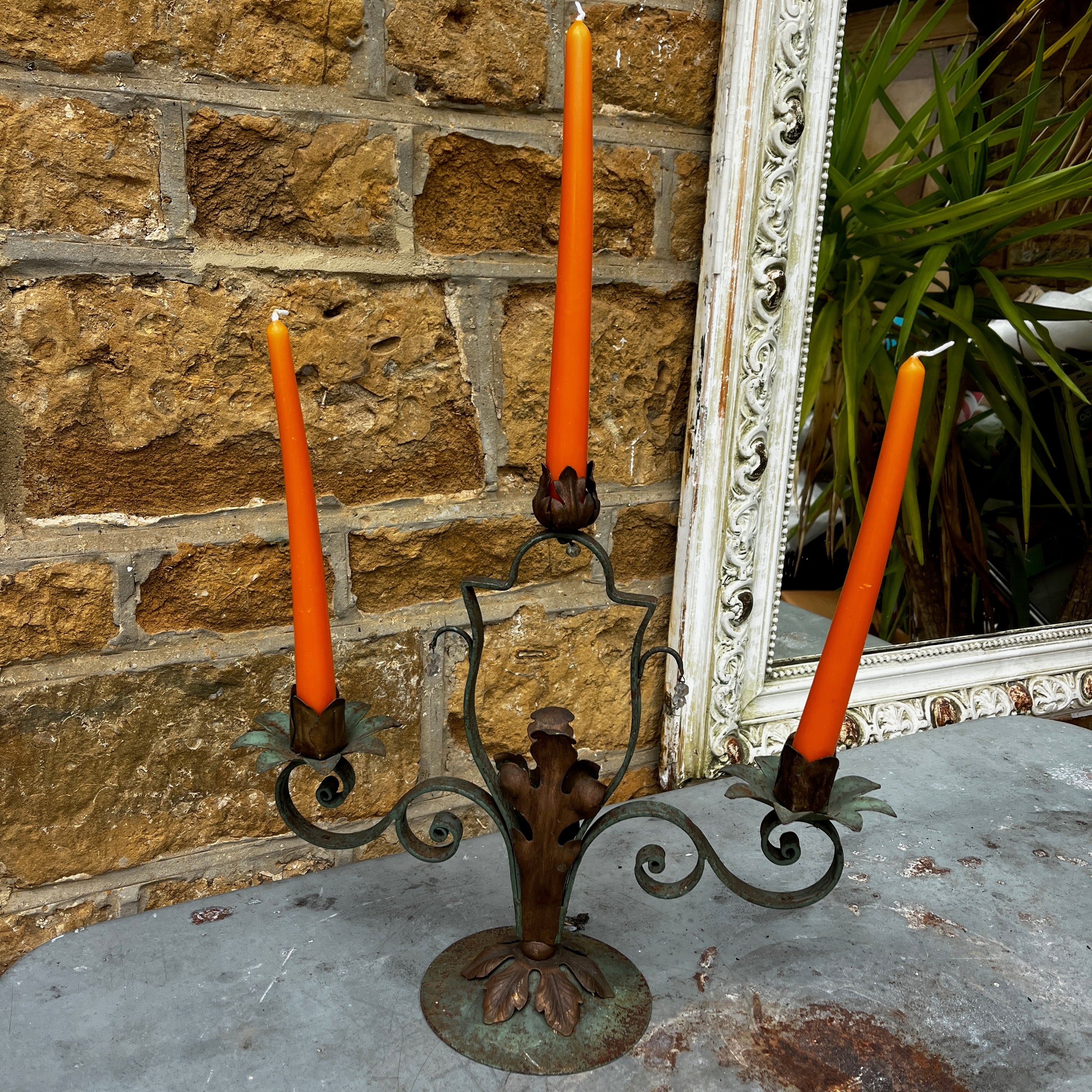 Decorative Vintage French Candelabra with Three Arms