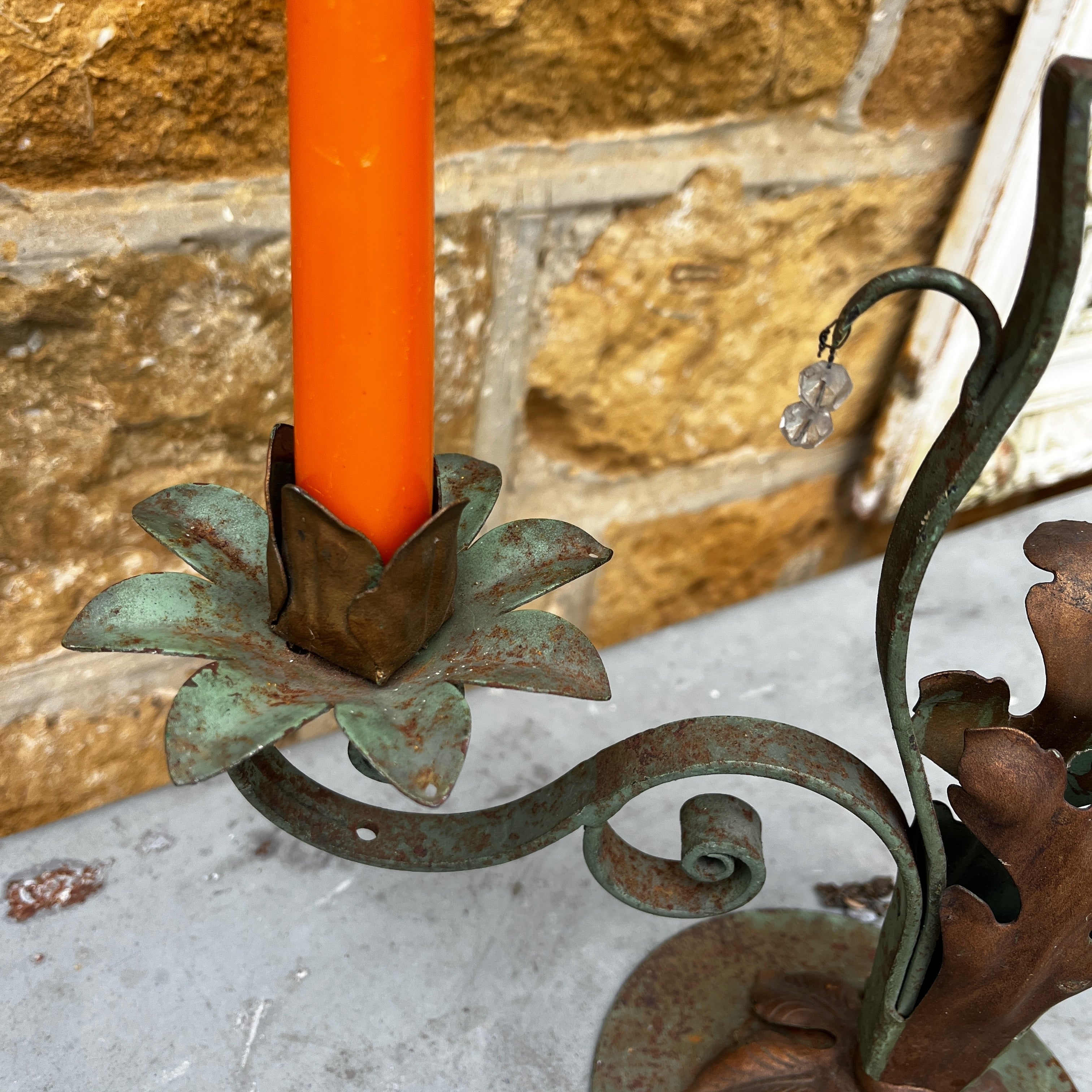 Decorative Vintage French Candelabra with Three Arms