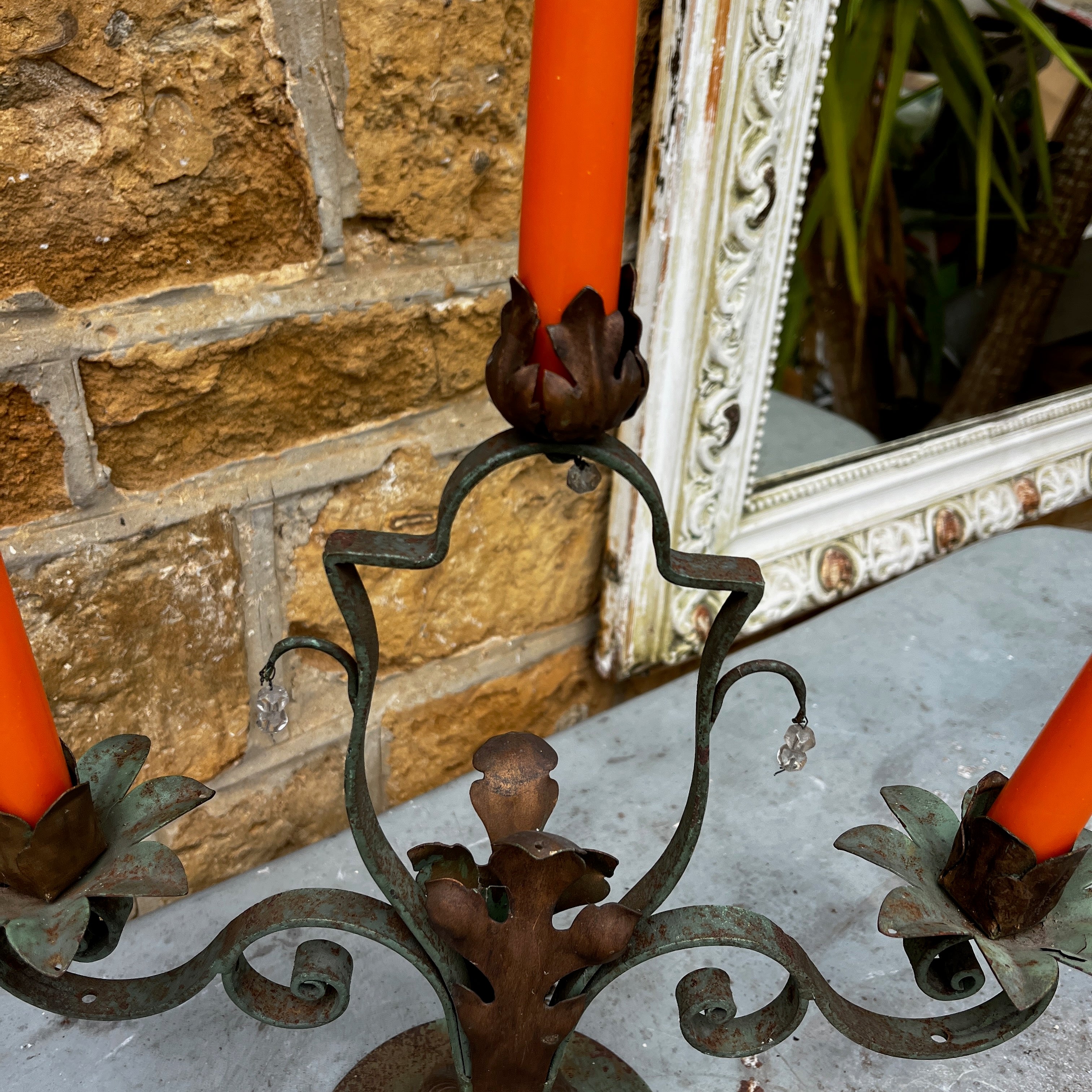 Decorative Vintage French Candelabra with Three Arms