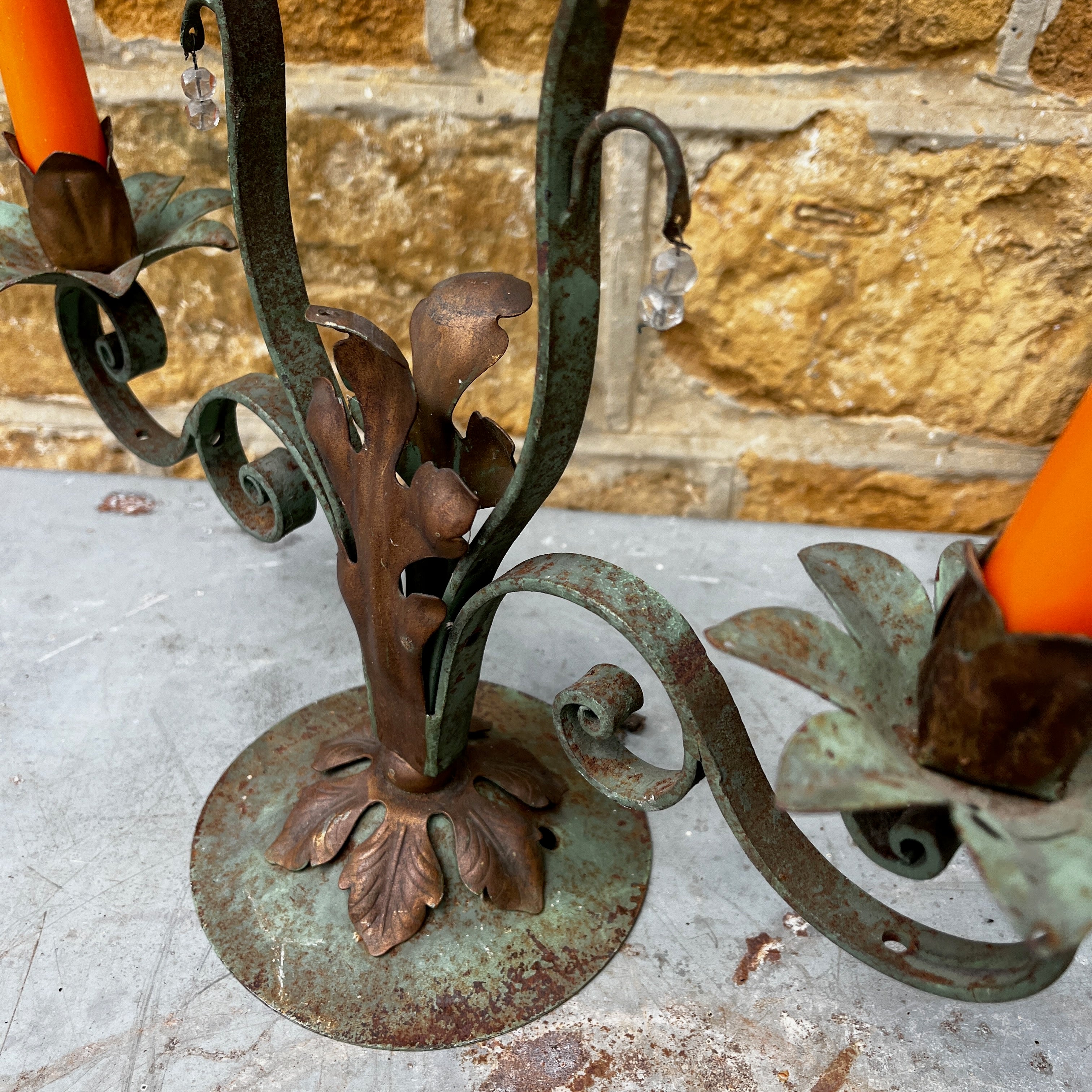 Decorative Vintage French Candelabra with Three Arms