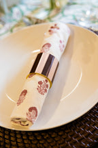 Ditsy Florals - Rose & Berry - Block Printed Cotton Napkins - Set of 4  (Pre-order November 1st )