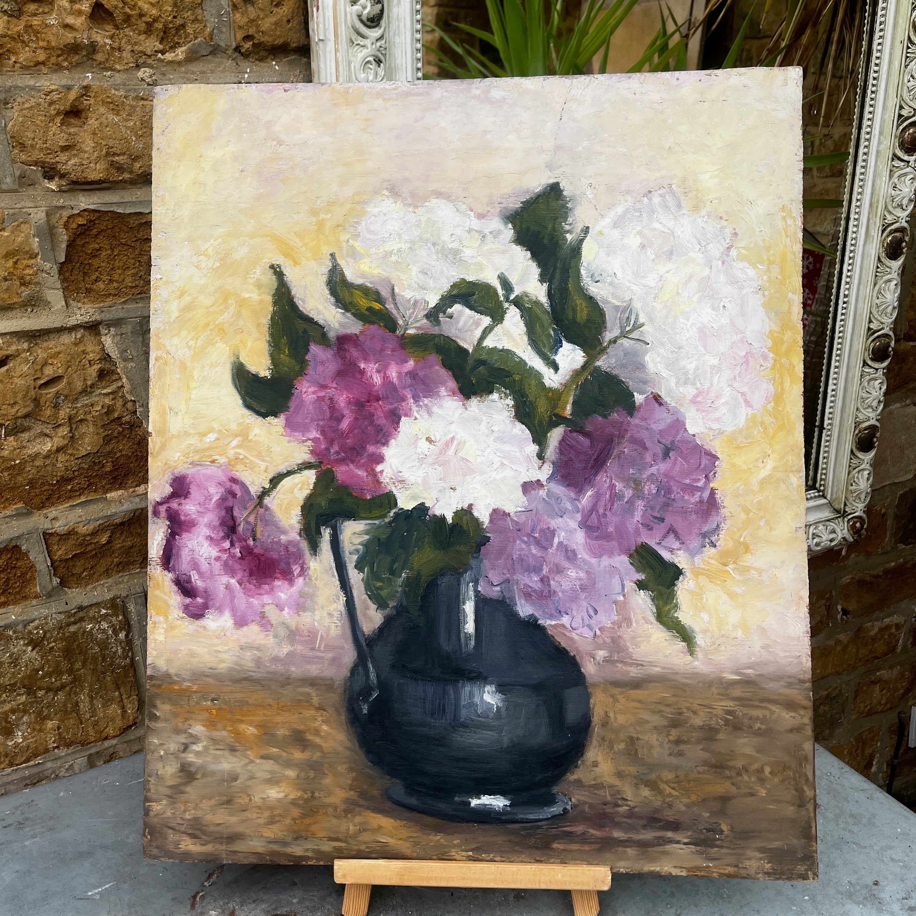 Double-Sided Vintage Painting - French
