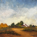 Double-Sided Vintage Painting - French