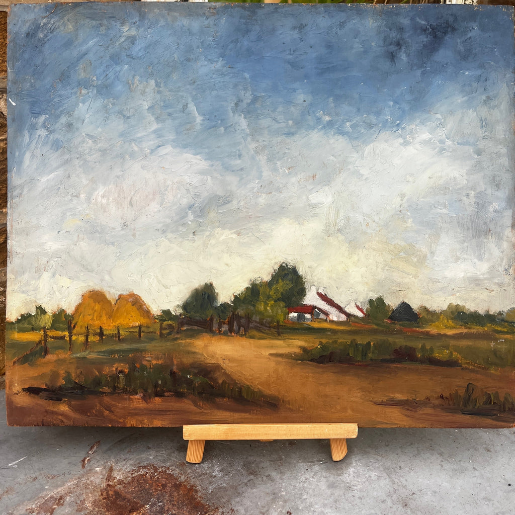 Double-Sided Vintage Painting - French