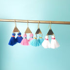 Double Tassel Triangle Earrings