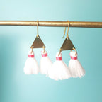 Double Tassel Triangle Earrings