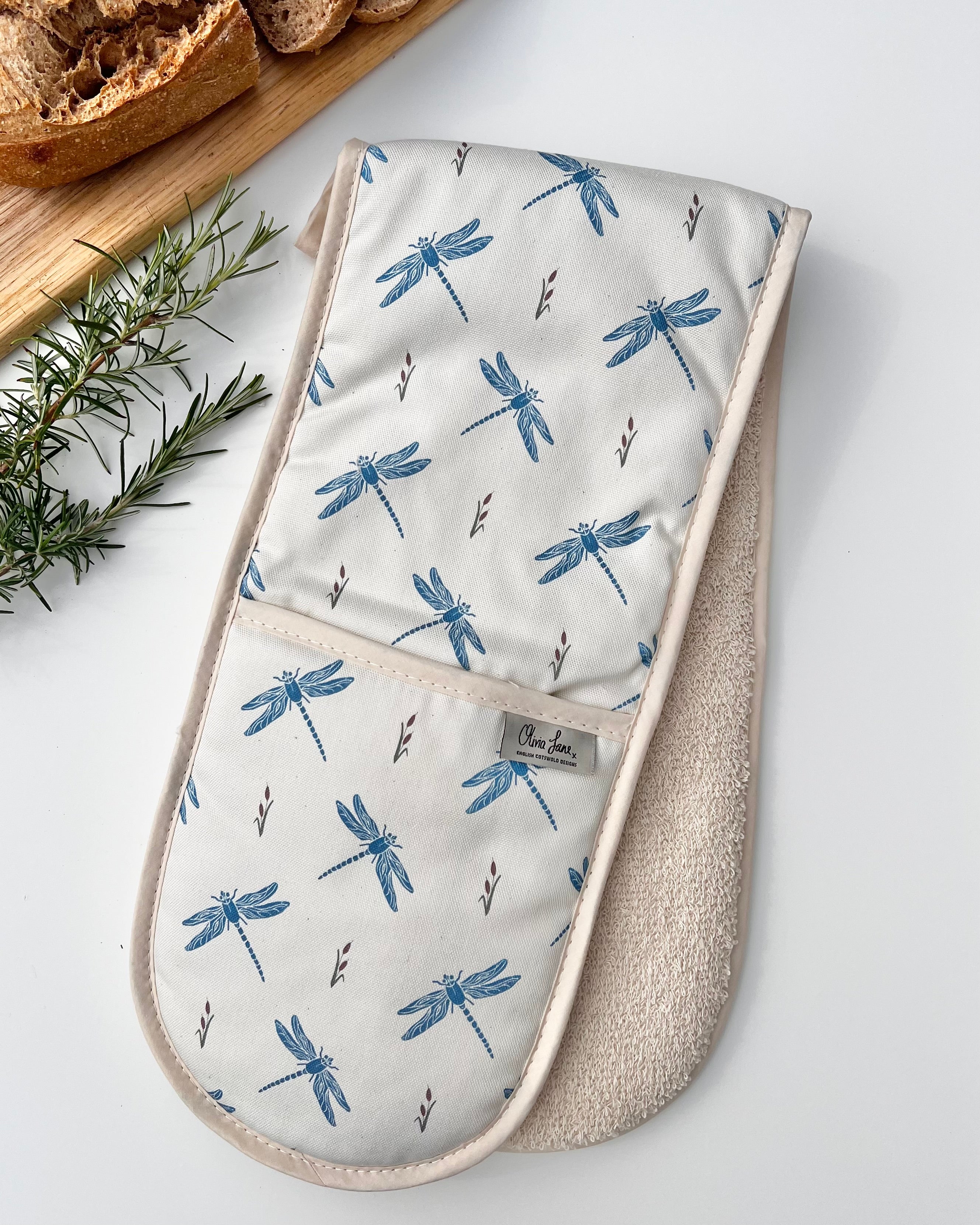 Double Oven Glove - 'Dancing with wings' Dragonfly
