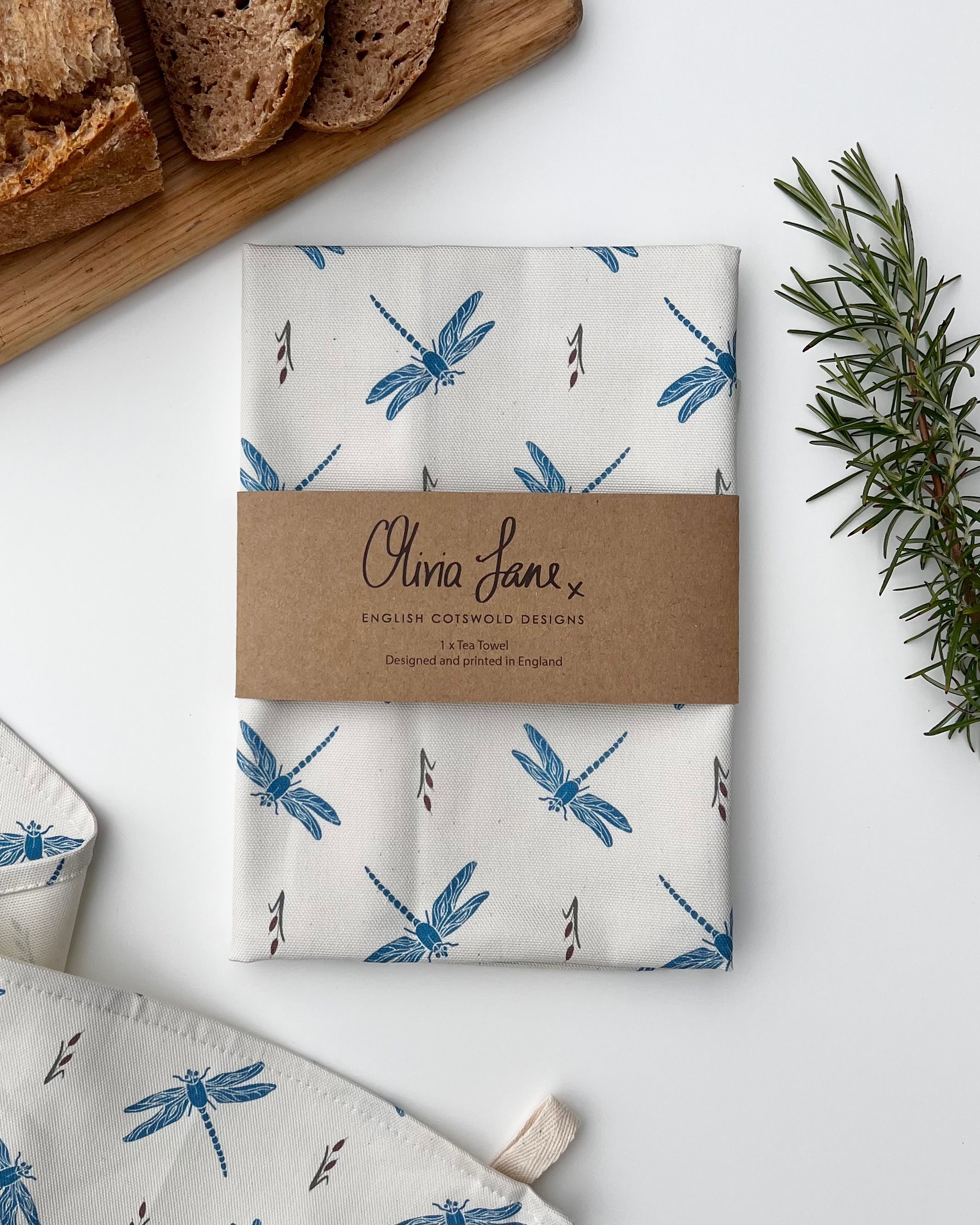 Tea Towel - 'Dancing with wings' Dragonfly