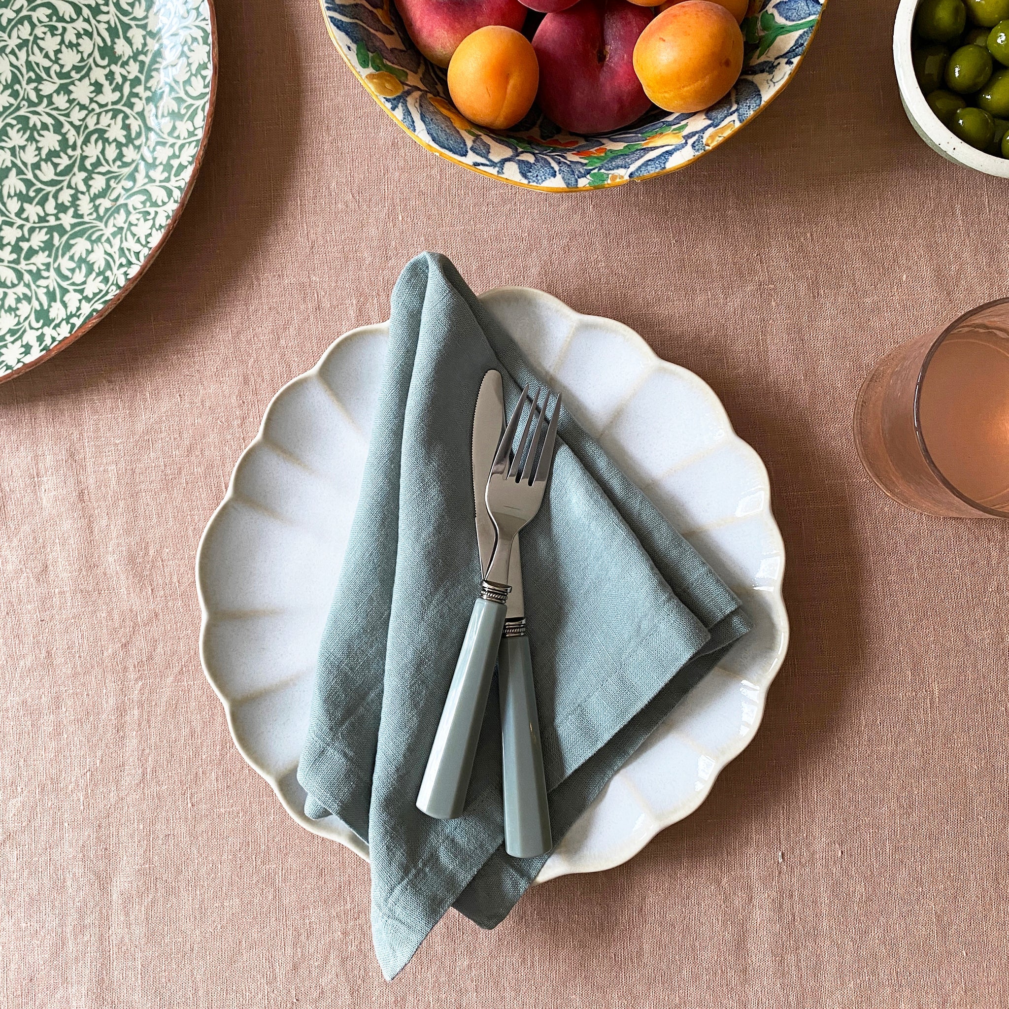 Dusky Pink Linen Tablecloth - 140 x 250cm