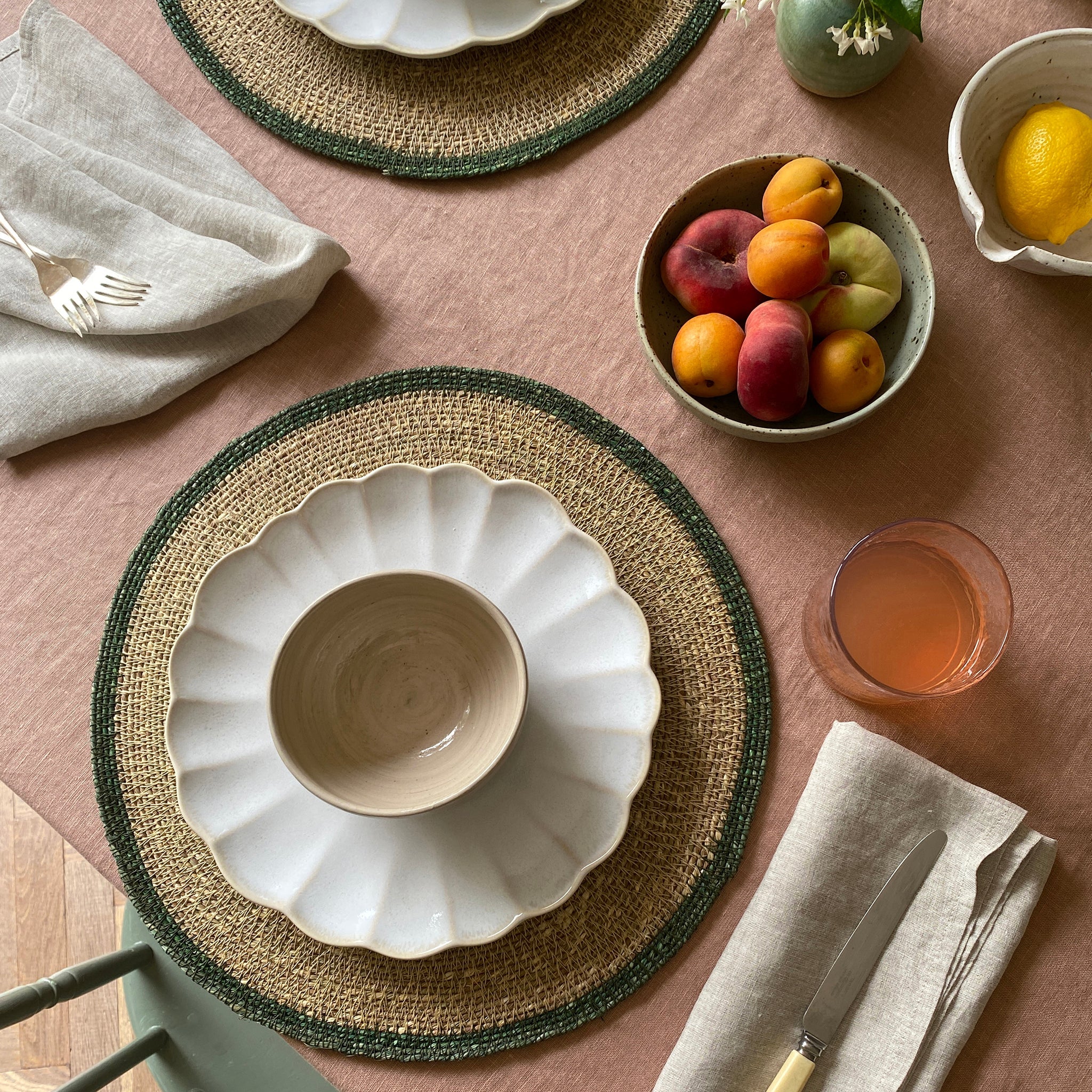 Dusky Pink Linen Tablecloth - 140 x 250cm